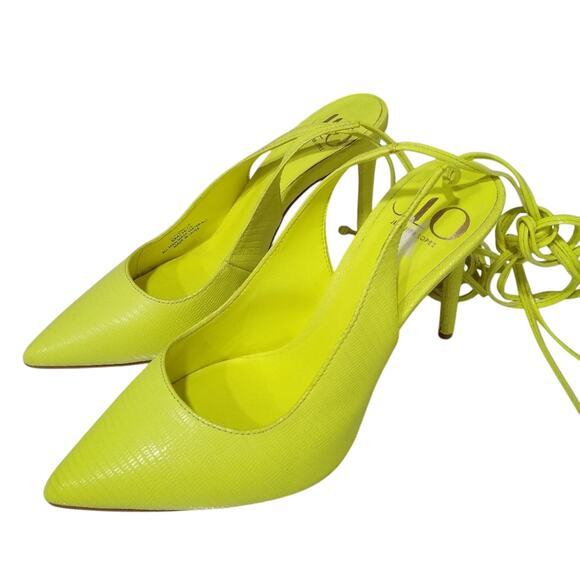 [H440] Jennifer Lopez Yellow Stiletto Heels with Slingback - Picture 3 of 8